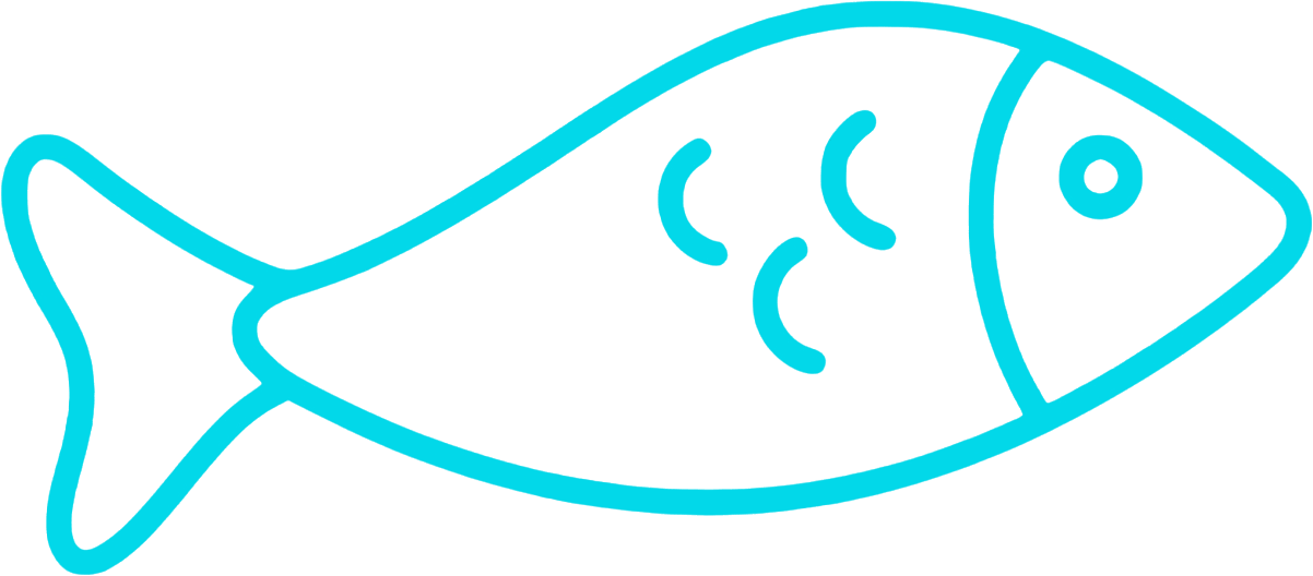Stylized cyan fish icon